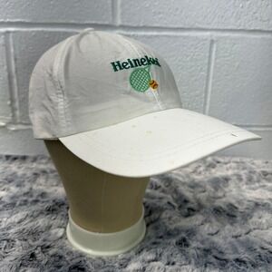 VTG Heineken Hat White Nylon Tennis Embroidered Snapback
